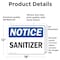 Signmission Sanitizer, 18 in W x Rectangle, Vinyl Decal OS-2PACK-NS-D-1218-L-18239 - alternate 2